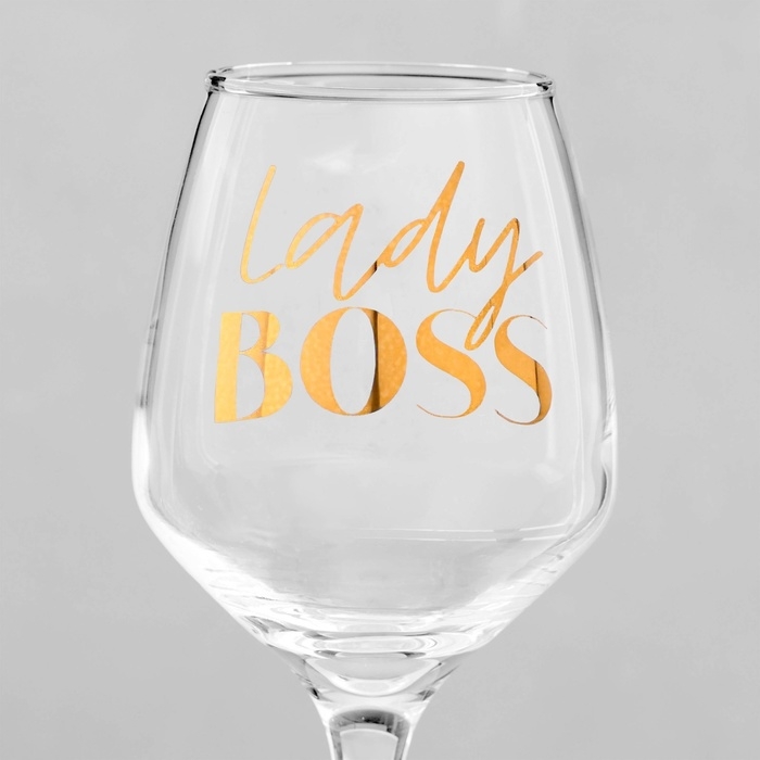 Бокал для вина «Lady boss», 350 мл, тип нанесения рисунка: деколь Бокал для вина «Lady boss», 350 мл, тип нанесения рисунка: деколь