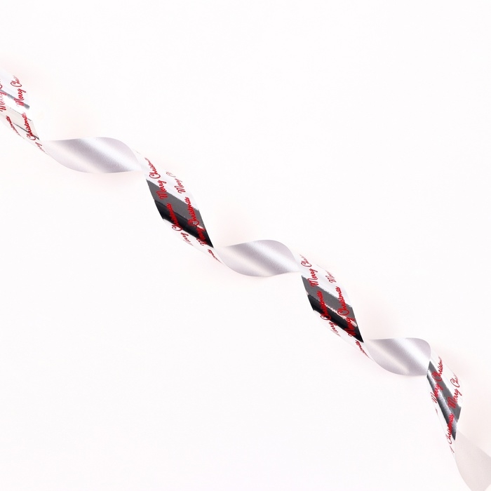 Новый год. Лента для декора и подарков новогодняя, Новый год. Лента для декора и подарков новогодняя, "С рождеством", красная, 2 см х 50 м.