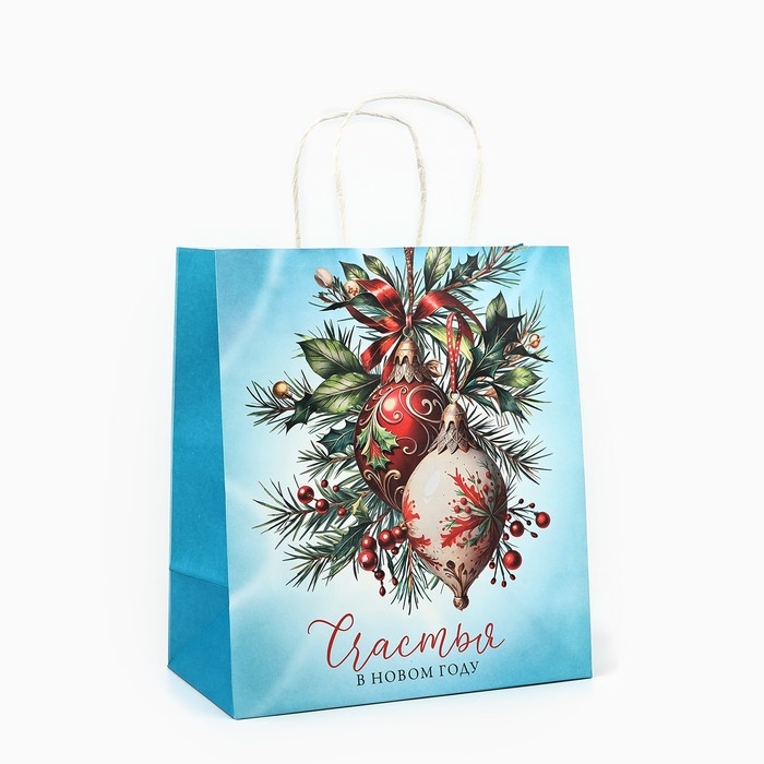 Пакет подарочный новогодний крафтовый «Новогодняя почта», 22 х 12 х 25 см , Новый год Пакет подарочный новогодний крафтовый «Новогодняя почта», 22 х 12 х 25 см , Новый год