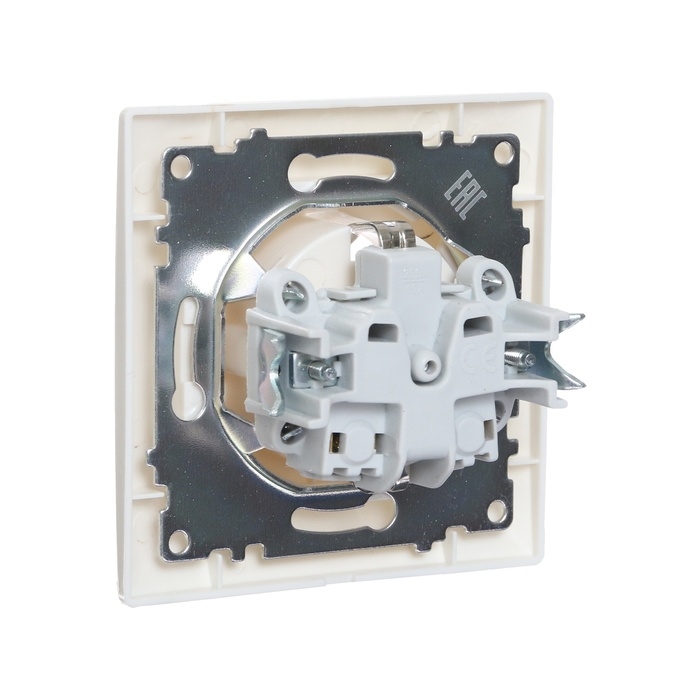 Розетка одноместная Luazon Lighting  Розетка одноместная Luazon Lighting "Антей", 16 А, скрытая, с з/к, белая