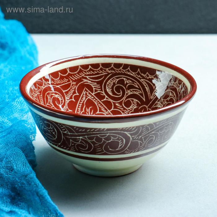 Набор чайный Риштанская Керамика Набор чайный Риштанская Керамика "Узоры", 9 предметов, (чайник 0.8 л, пиалы 0.3 л)