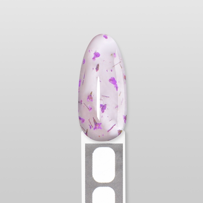 Гель для наращивания, с сухоцветами, 3-х фазный, 9 гр, LED/UV, цвет прозрачный/лавандовый Гель для наращивания, с сухоцветами, 3-х фазный, 9 гр, LED/UV, цвет прозрачный/лавандовый