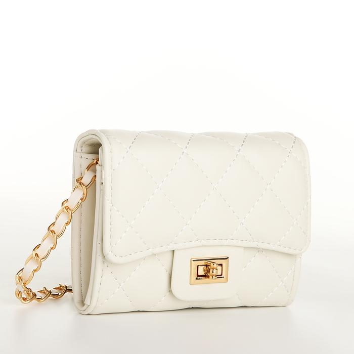 Сумка женская, мессенджер на магните, цвет белый Сумка женская, мессенджер на магните, цвет белый