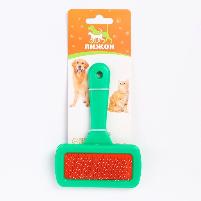 Пуходёрка  Пуходёрка "Симпл" с каплями, с пластиковой ручкой 9,2 х 13,2 см, зелёная