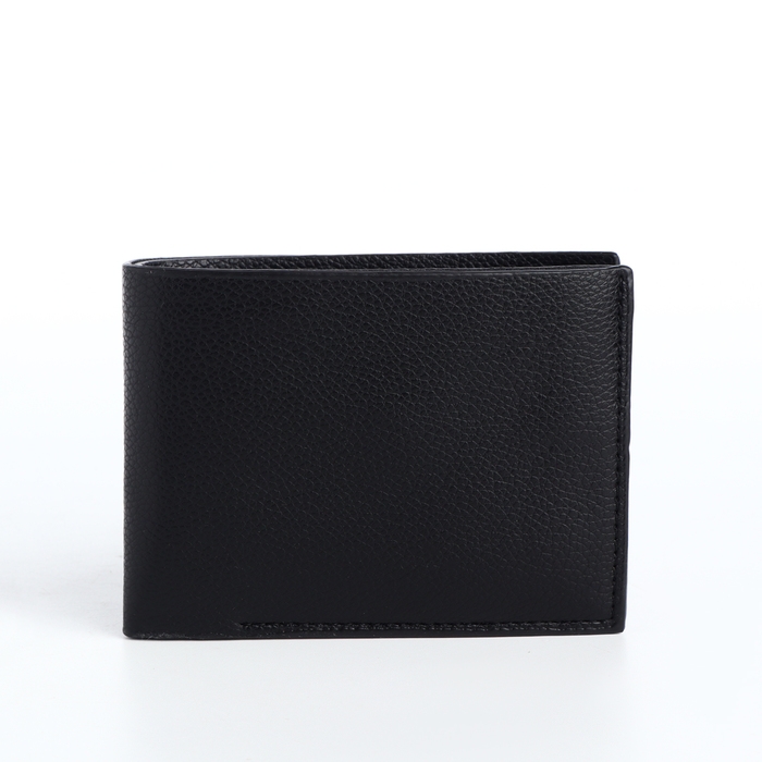 Портмоне мужское без застёжки, отдел для карт, монет, цвет чёрный Портмоне мужское без застёжки, отдел для карт, монет, цвет чёрный