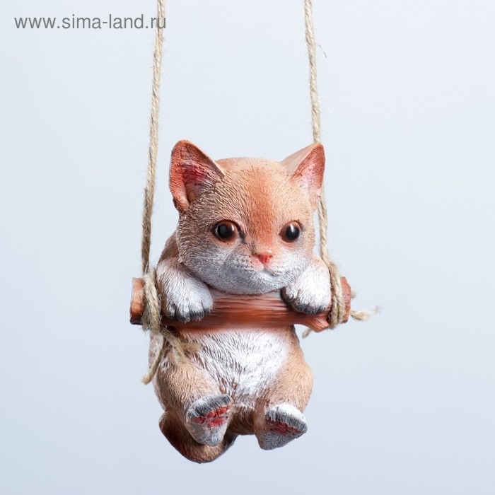 Подвесной декор  Подвесной декор "Котенок" 10х10х15см рыжий
