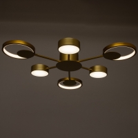 Люстра с ПДУ 2301/6GD LED 120Вт 3000-6000К золото 75х75х8 см BayerLux