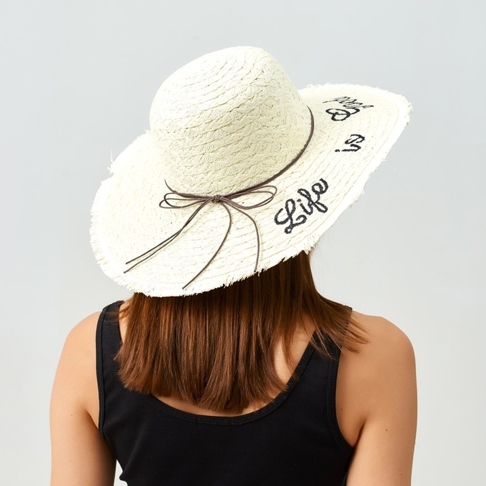 Шляпа женская Шляпа женская "Life is good", размер 54-56, цвет белый