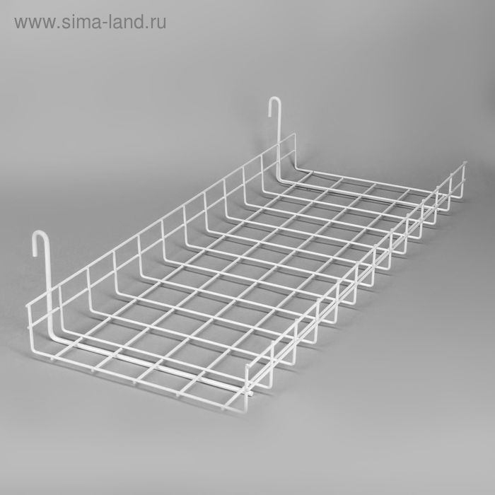 Полка прямая на сетку, 600×250×50 мм, цвет белый Полка прямая на сетку, 600×250×50 мм, цвет белый