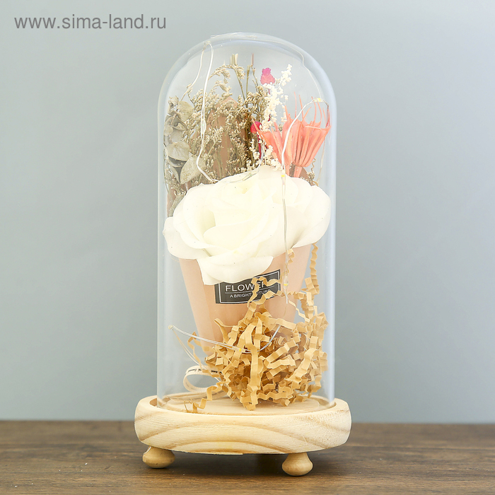 Ночник Ночник "Колба с розой в букете" LED 3ААА МИКС 19х9,5х9,5 см RISALUX