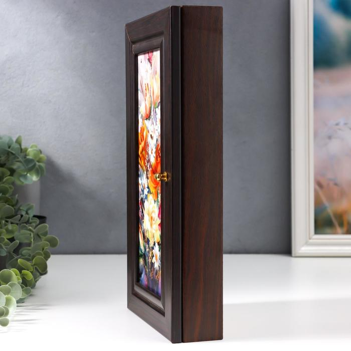 Ключница Ключница "Цветочная композиция" венге 16х31 см МИКС