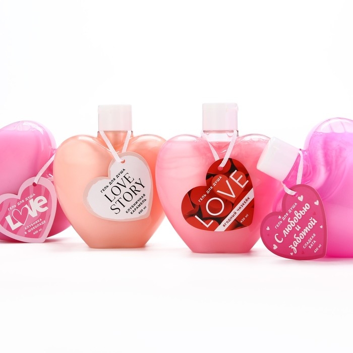 Гель для душа Love, 430 мл, аромат клубники в шоколаде, ЧИСТОЕ СЧАСТЬЕ