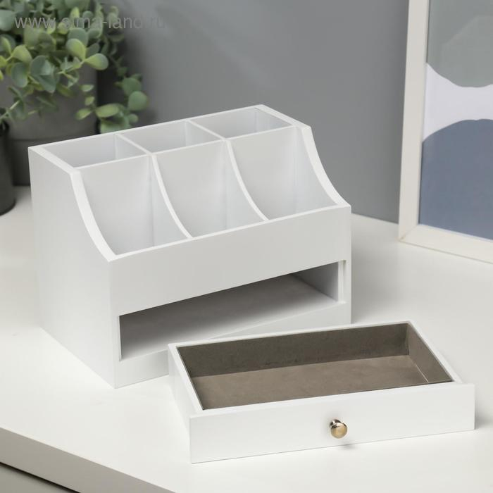 Шкатулка дерево для украшений и косметики 1 ящичек белая 21х14,5х15 см Шкатулка дерево для украшений и косметики 1 ящичек белая 21х14,5х15 см