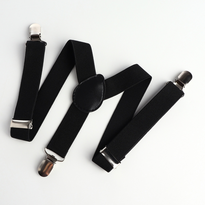 Подтяжки детские «Выбражулька», ширина 2.5 см, цвет чёрный