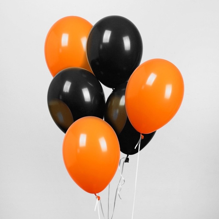 Шар латексный 12 Шар латексный 12" «Чёрный и оранжевый», пастель, набор 50 шт.