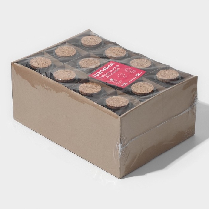 Банки стеклянные для хранения сыпучих продуктов Доляна &laquo;Парфе&raquo;, 280 мл, 6,7&times;12,8 см, с пробковой крышкой, 12 шт