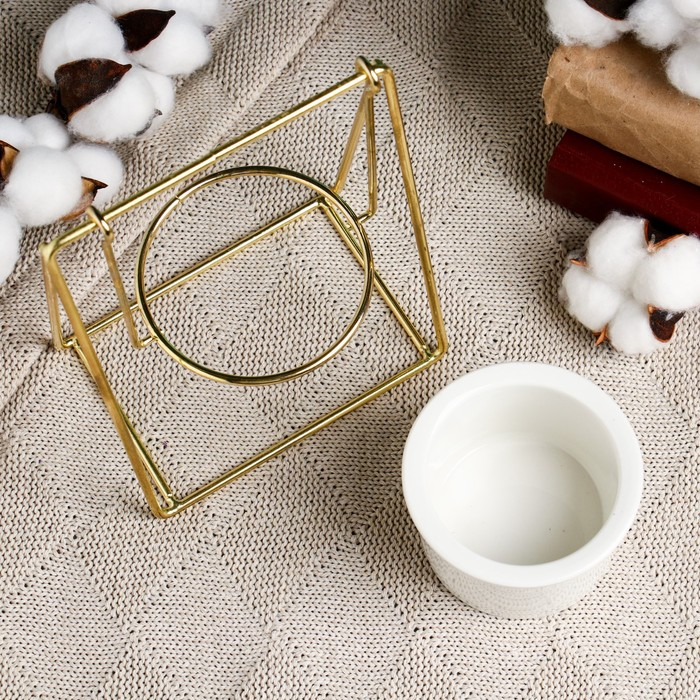 Кашпо Кашпо "Качели" на золотой подставке, 16,5х12,5х8см