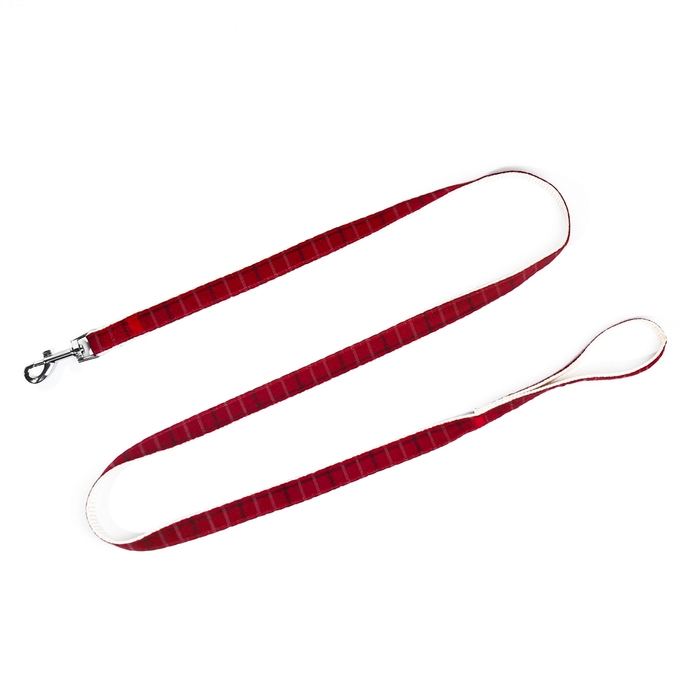 Комплект с мягкой шлейкой  Комплект с мягкой шлейкой "Клетки", размер L, поводок 120 х 1,5 см, ОГ 42-76 см, красный