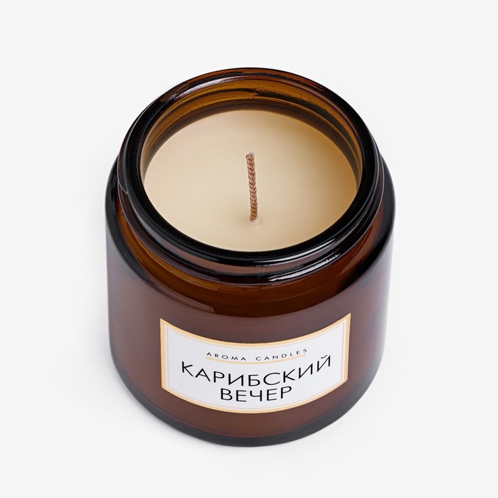 Свеча в банке ароматическая  Свеча в банке ароматическая "Карибский вечер", 6,2х6,2х6,5 см, 9 часов