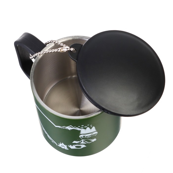 Термокружка, 180 мл, Туризм "Сердце путешествий", сохраняет тепло 2 ч, 8.5 х 6.8 см