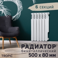 Радиатор Tropic 500x80 мм биметаллический, 6 секций