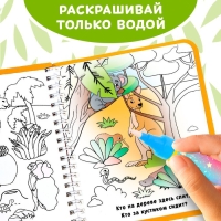 Книжка-раскраска многоразовая «Рисуем водой. Кто где спрятался?», 10 стр.