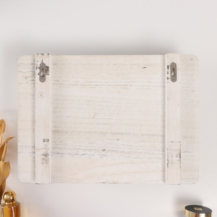 Крючки декоративные дерево с карманом и полочкой Крючки декоративные дерево с карманом и полочкой "Белый состаренный" 10,5х28х18 см