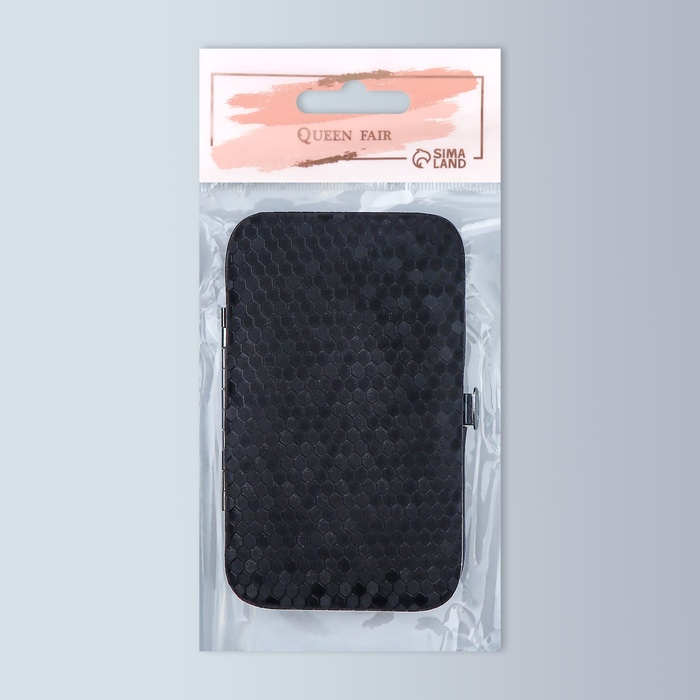 Набор маникюрный, 7 предметов, в футляре, цвет чёрный Набор маникюрный, 7 предметов, в футляре, цвет чёрный