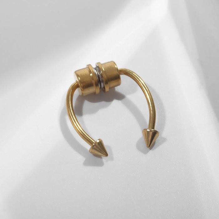 Пирсинг в нос (фейк для септума) со сменными насадками, на магните, L=17 мм, цвет золото Пирсинг в нос (фейк для септума) со сменными насадками, на магните, L=17 мм, цвет золото