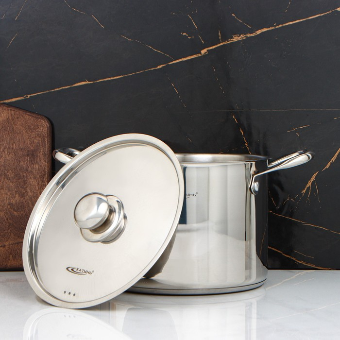 Кастрюля «Титан», 6,4 л, d=22 см, h=17 см, капсульное дно, металлическая крышка, индукция, Кастрюля «Титан», 6,4 л, d=22 см, h=17 см, капсульное дно, металлическая крышка, индукция,