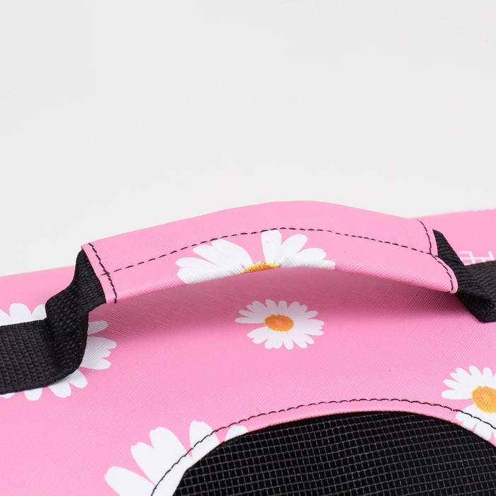 Сумка - переноска для животных Сумка - переноска для животных "Цветы", розовая, размер М, 40 х 21 х 27 см