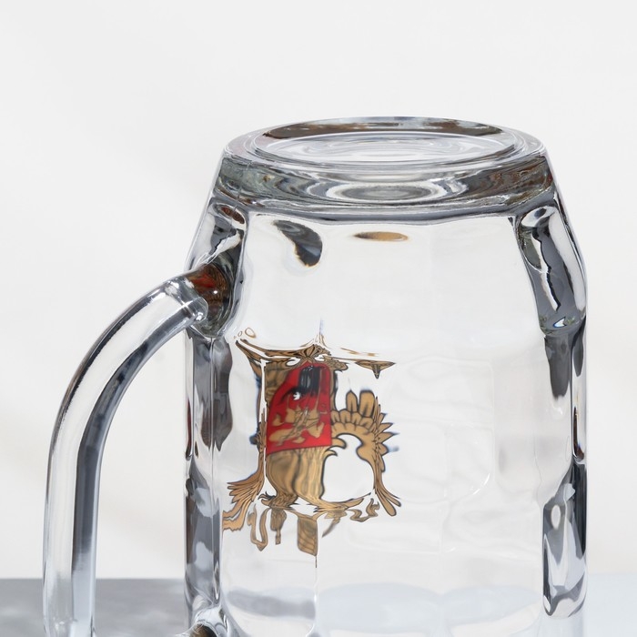 Пивная кружка «Герб России», стеклянная, 500 мл Пивная кружка «Герб России», стеклянная, 500 мл
