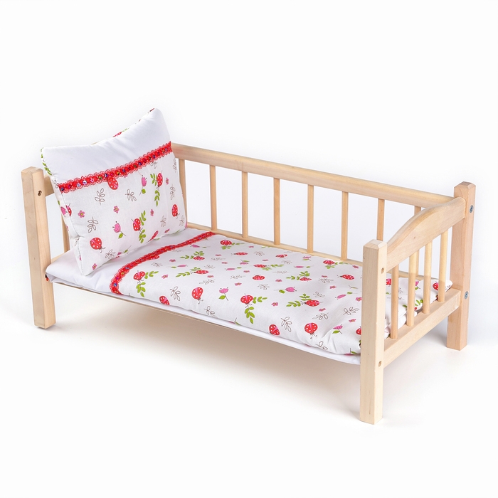 Кукольное постельное «Божьи коровки «: простынь, одеяло 46 × 36 см, подушка 23 × 17 см Кукольное постельное «Божьи коровки «: простынь, одеяло 46 × 36 см, подушка 23 × 17 см