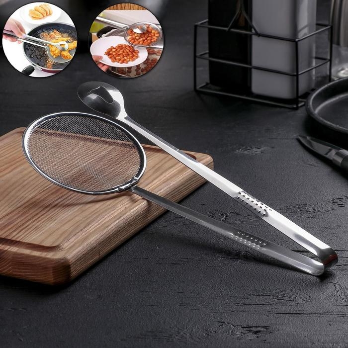 Щипцы - сито кухонные Доляна «Помощник», 28 см Щипцы - сито кухонные Доляна «Помощник», 28 см