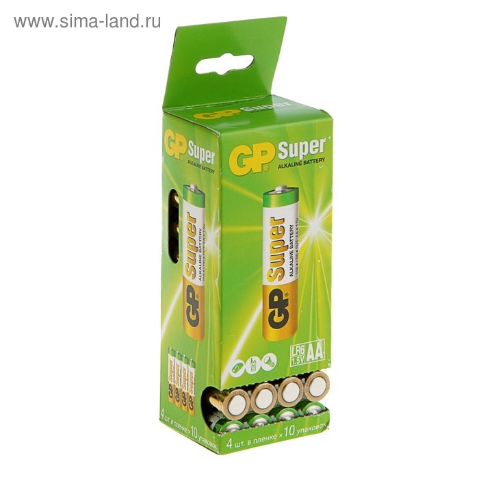 Батарейка алкалиновая GP Super, AA, LR6-40BOX, 1.5В, набор, 40 шт. Батарейка алкалиновая GP Super, AA, LR6-40BOX, 1.5В, набор, 40 шт.