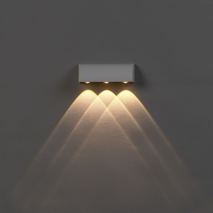 Светильник фасадный «Каскад», FSD-093, 3 Вт, 3000К, 3 луча, IP65, 220 В, металл, белый