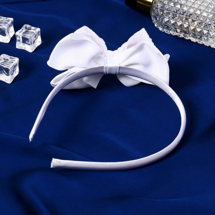 Ободок для волос  Ободок для волос "Сьюзи" классика стиль, 1 см, белый