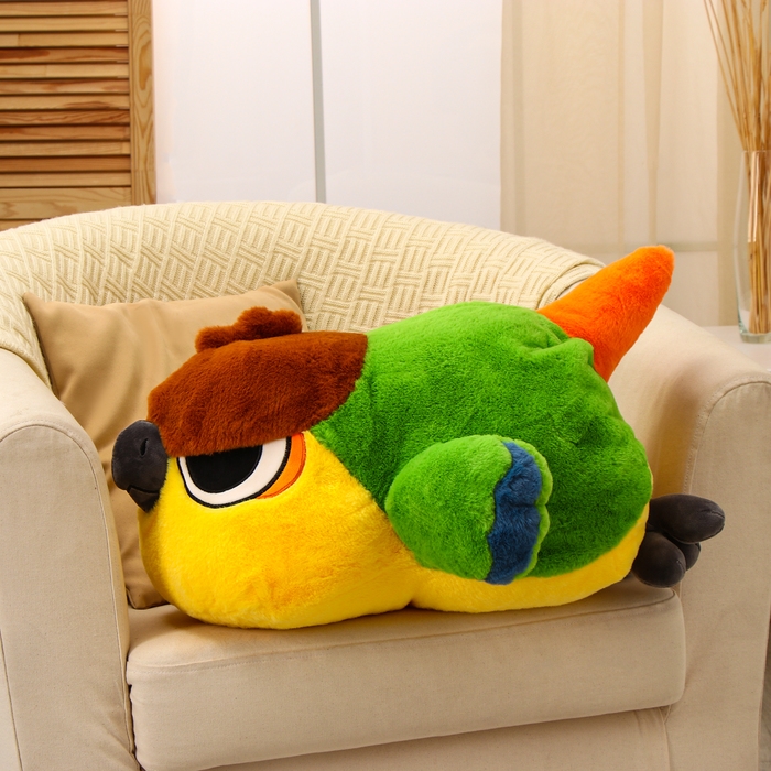 Мягкая игрушка «Попугай», 55 см, в положении лежа