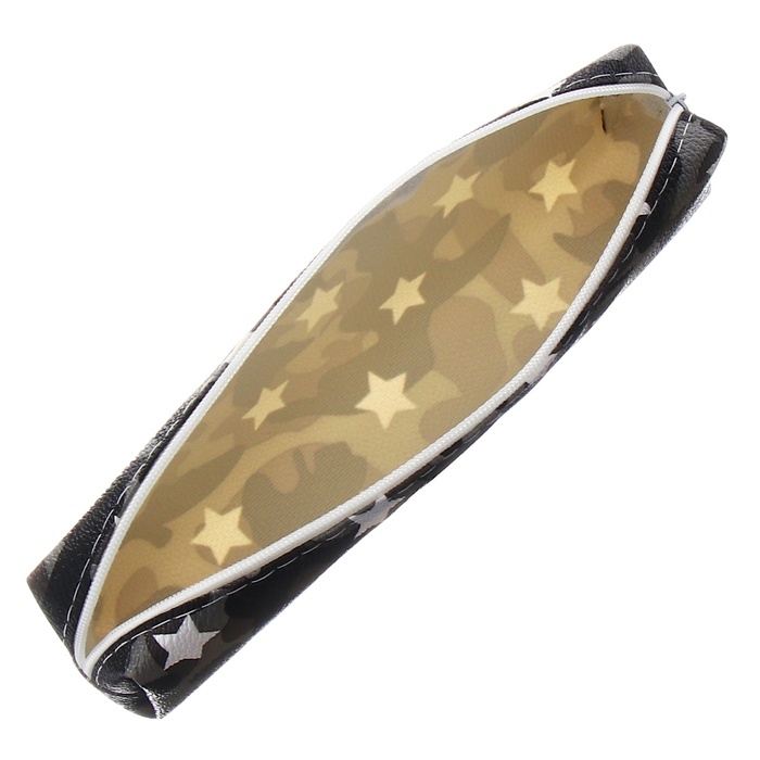 Пенал школьный на молнии Calligrata Пенал школьный на молнии Calligrata "Миллитари", серый