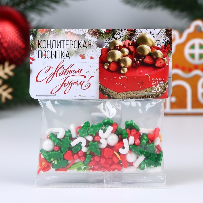 Новый год. Кондитерская посыпка  Новый год. Кондитерская посыпка "Рождественское чудо", 20 г