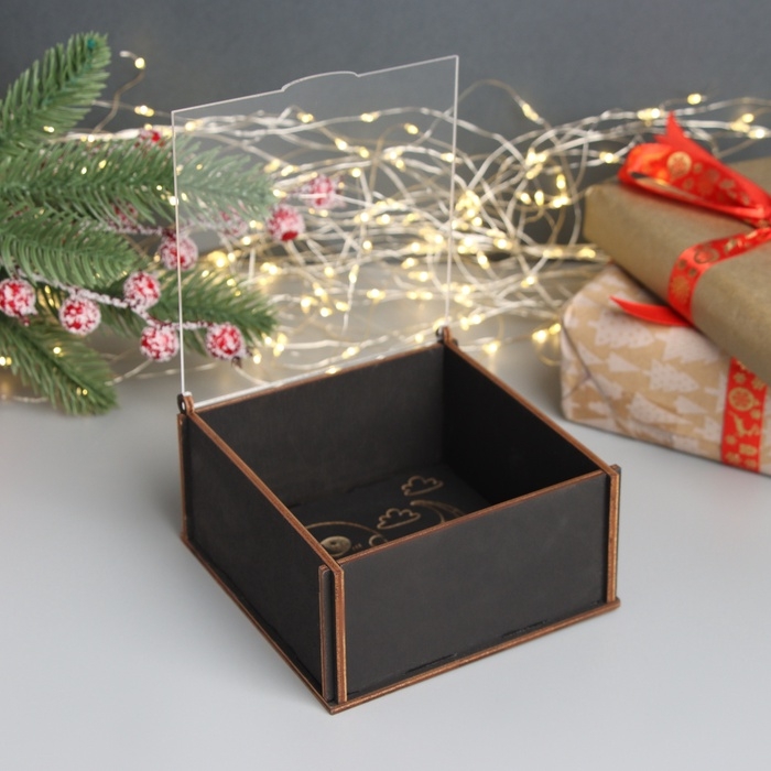 Новогодняя шкатулка "Змейка с облаками" 6х12х12 см