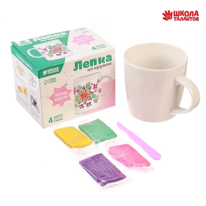 Кружка для декорирования полимерной глиной «Цветочки», 300 мл Кружка для декорирования полимерной глиной «Цветочки», 300 мл