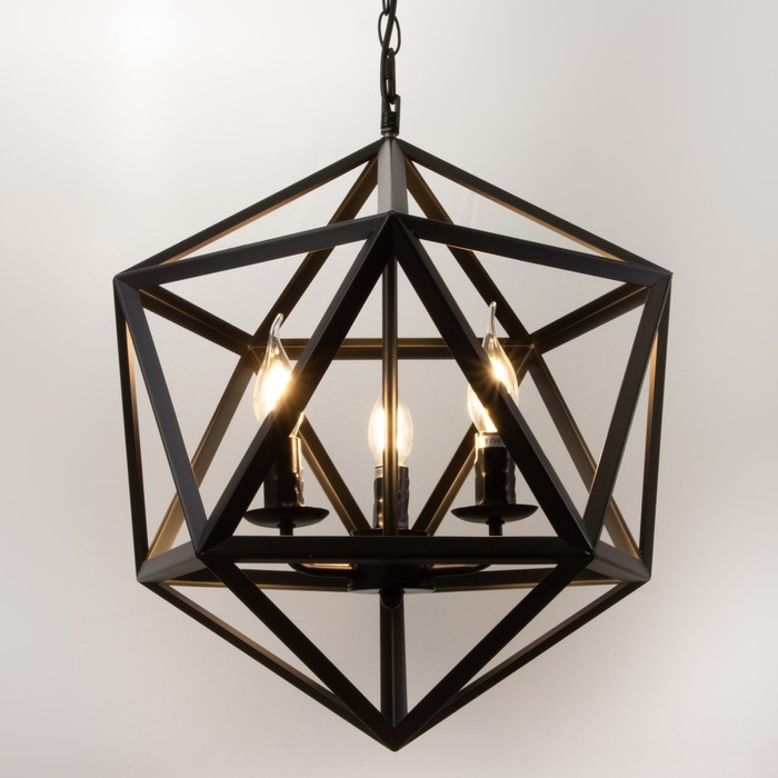 Люстра BayerLux Подвес BayerLux Люстра BayerLux Подвес BayerLux "Геометрия" E14 3х40Вт черный 45х45х45 см