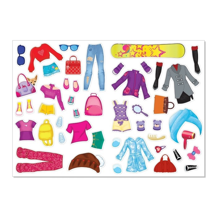 Наклейки «Наряди куколку. Модницы», 12 стр. Наклейки «Наряди куколку. Модницы», 12 стр.