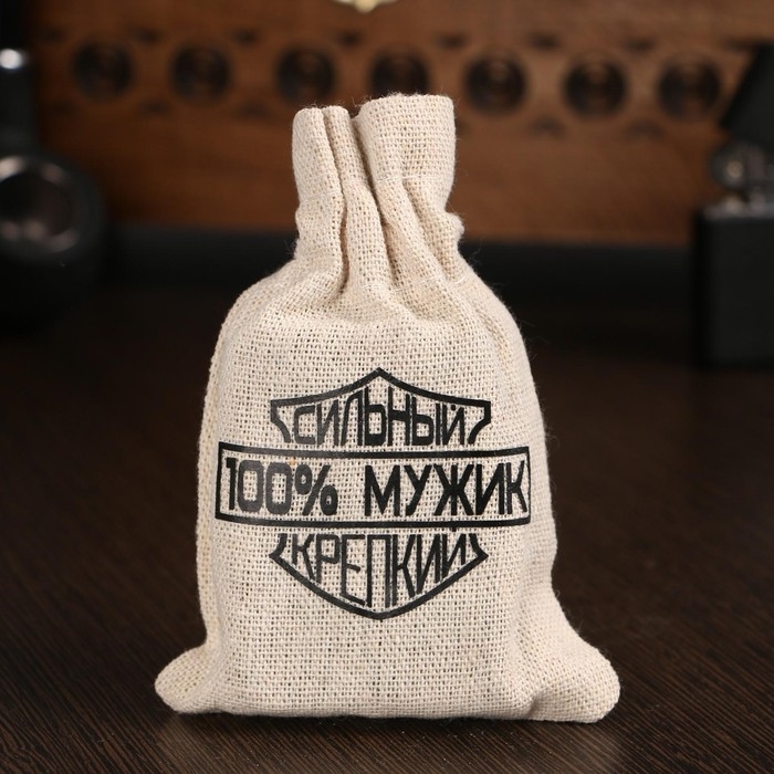 Камни для виски в мешочке Камни для виски в мешочке "100% мужик", натуральный стеатит, 6 шт