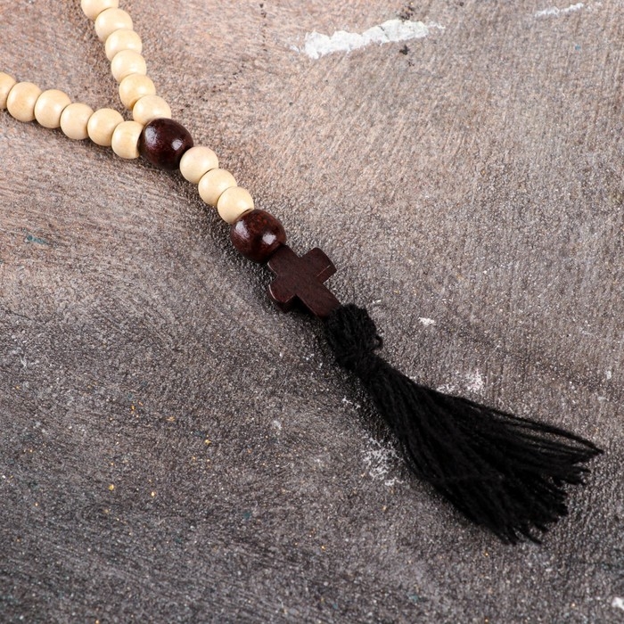 Четки деревянные, с крестиком, 27 см, светлые Четки деревянные, с крестиком, 27 см, светлые