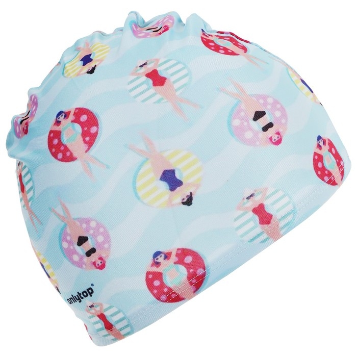 Шапочка для плавания детская ONLYTOP CAKE, тканевая, обхват 46-50 см Шапочка для плавания детская ONLYTOP CAKE, тканевая, обхват 46-50 см