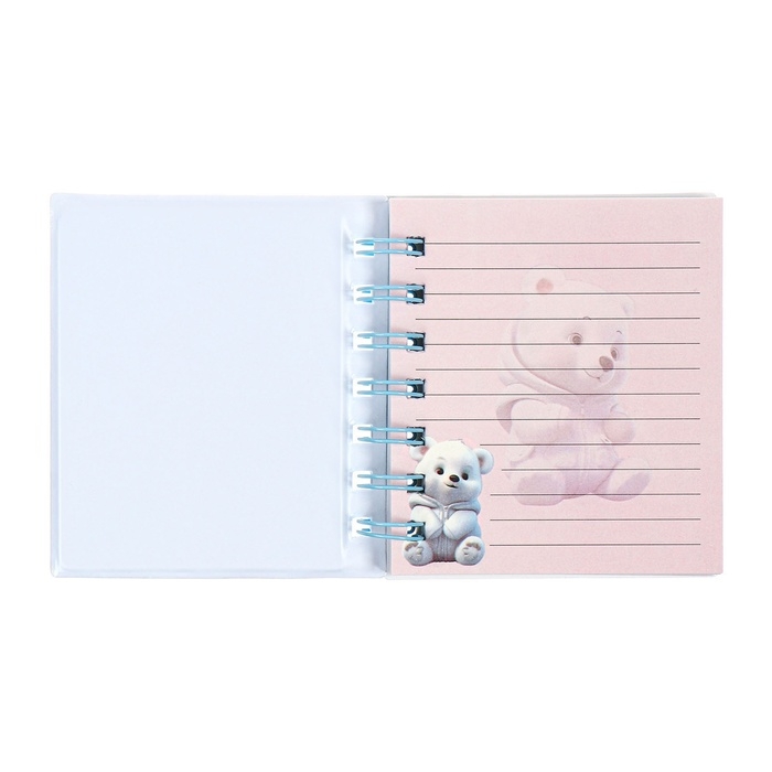 Записная книжка подарочная на гребне 80л,линия, цветной блок,обложка ПВХ 3D Мишка(10х10,5см)   10539 Записная книжка подарочная на гребне 80л,линия, цветной блок,обложка ПВХ 3D Мишка(10х10,5см)   10539