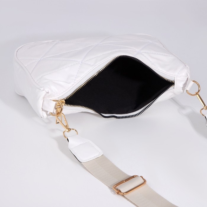 Сумка-багет на молнии, цвет белый Сумка-багет на молнии, цвет белый