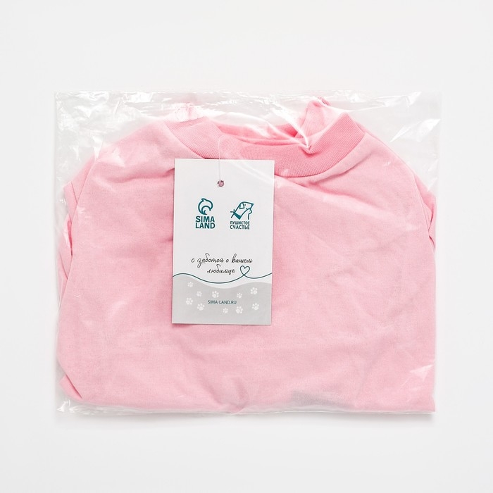 Комбинезон для животных нежно-розовый, L (ДС 39, ОШ 36-38, ОГ 60-62) Комбинезон для животных нежно-розовый, L (ДС 39, ОШ 36-38, ОГ 60-62)